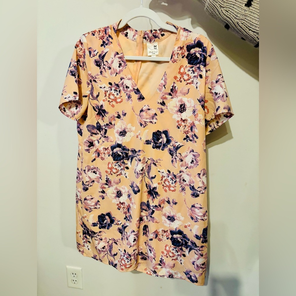 Pink floral dress. Pre- owned.